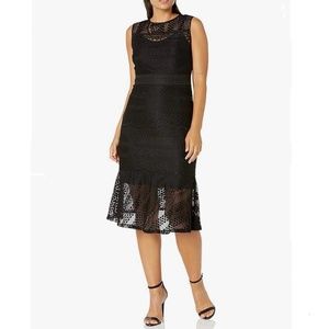 *NWOT* Nanette Lepore Sleeveless Stretch Lace Midi Dress W/Flounce Hem -…